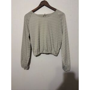 Rewash Women’s Size Large Gray Long Sleeve Open Back Top Shirt